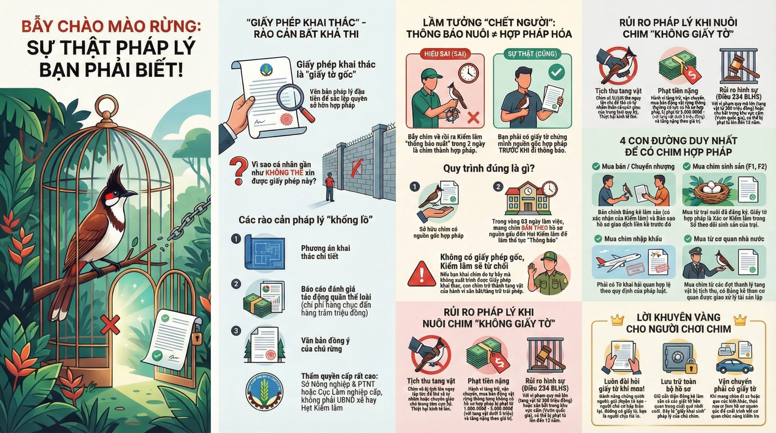 Sơ đồ quy trình xin giấy phép khai thác chim chào mào rừng.