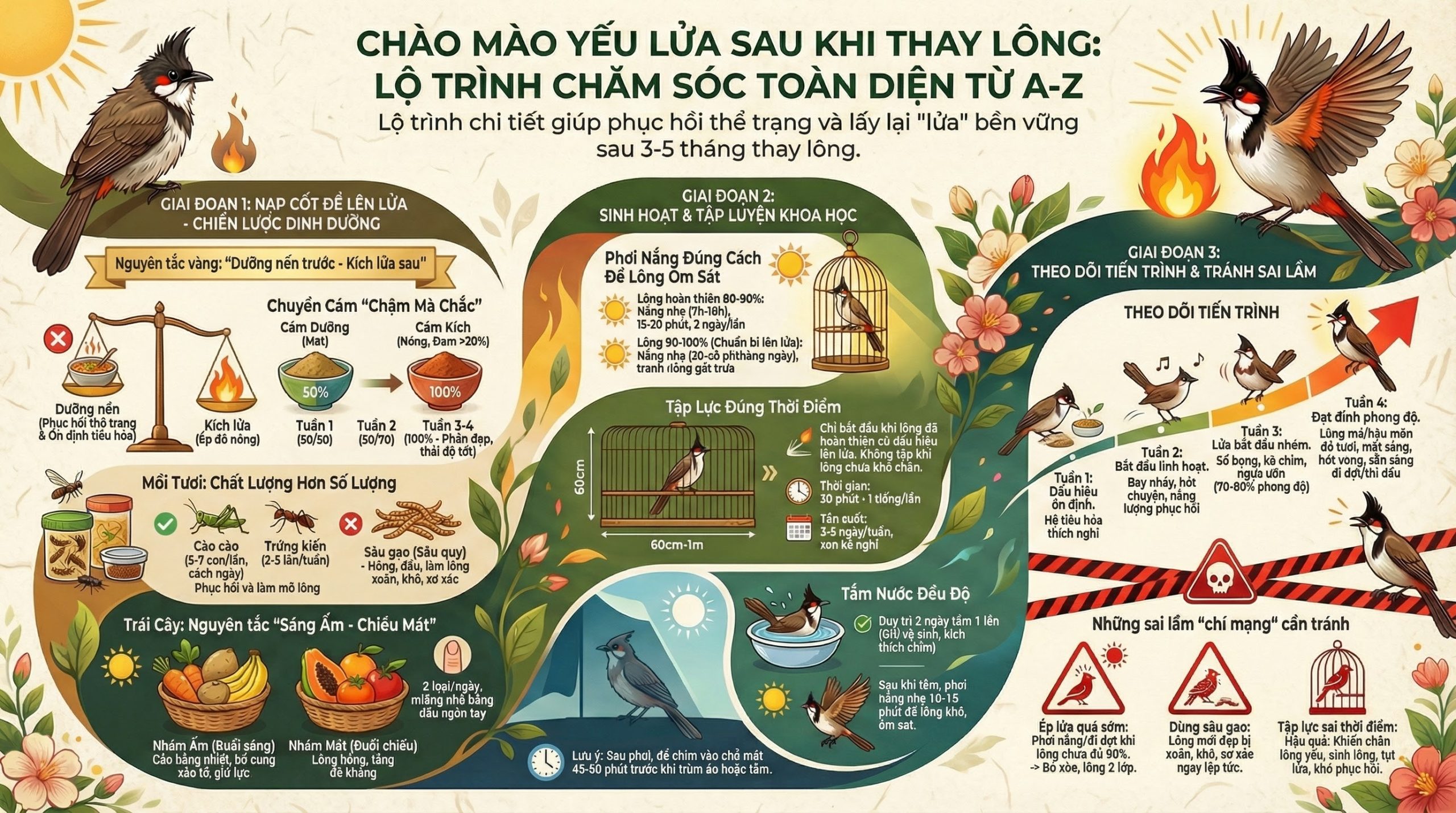 Lộ trình 30 ngày kích lửa chào mào xong lông.