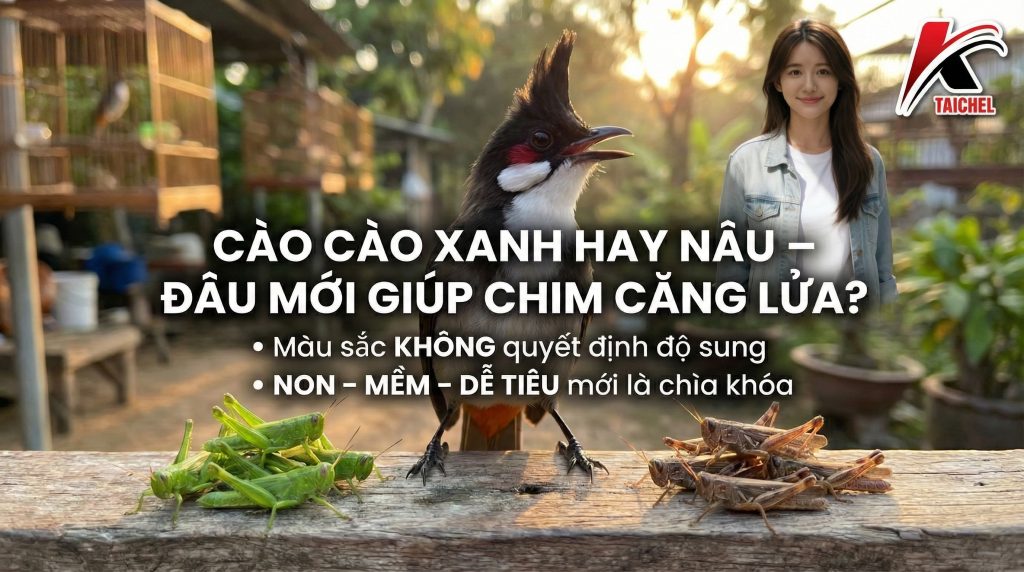 Sự Thật Về Cào Cào Non Cho Chim: Màu Sắc Quyết Định Độ Lửa Hay Dinh Dưỡng? - Taichel