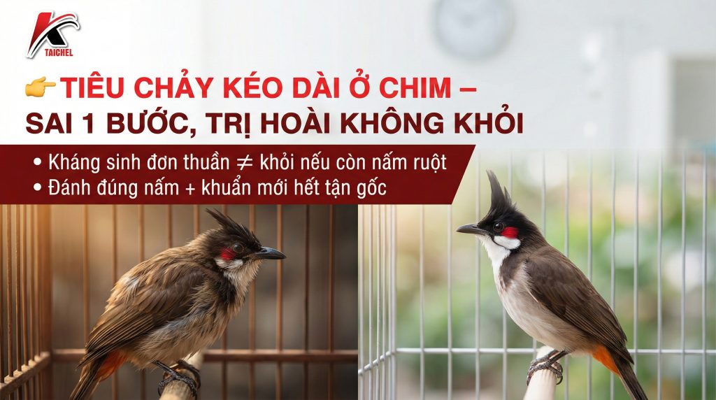 Chim Bị Tiêu Chảy Mãn Tính: Phác Đồ "Kép" Tetra & Fluconazole (3 Bước)