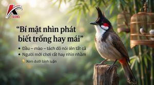 Phân Biệt Trống Mái Chào Mào: Bí Kíp Xem Hậu Môn & Chân Chính Xác 99% - Taichel