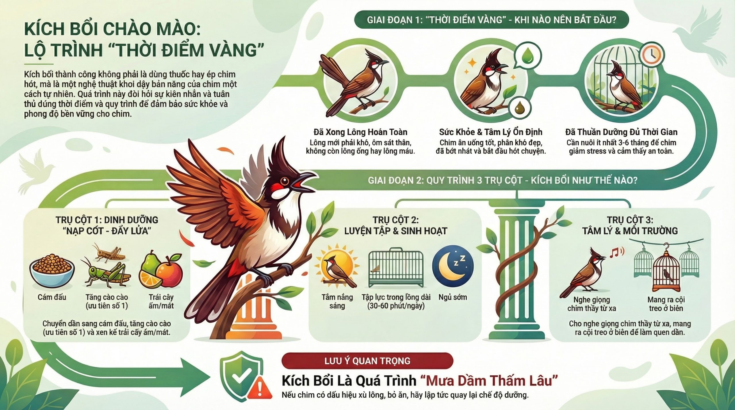 Infographic 3 điều kiện vàng để kích bổi chào mào.