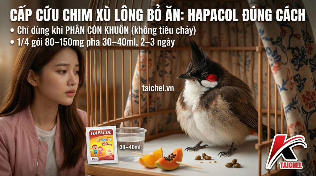 Chào Mào Xù Lông Bỏ Ăn: 4 Nguyên Nhân & Phác Đồ Cấp Cứu Hapacol
