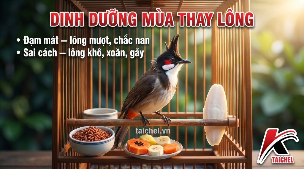 5 Nguyên Tắc Dinh Dưỡng Mùa Thay Lông Cho Chào Mào Óng Mượt [2026]