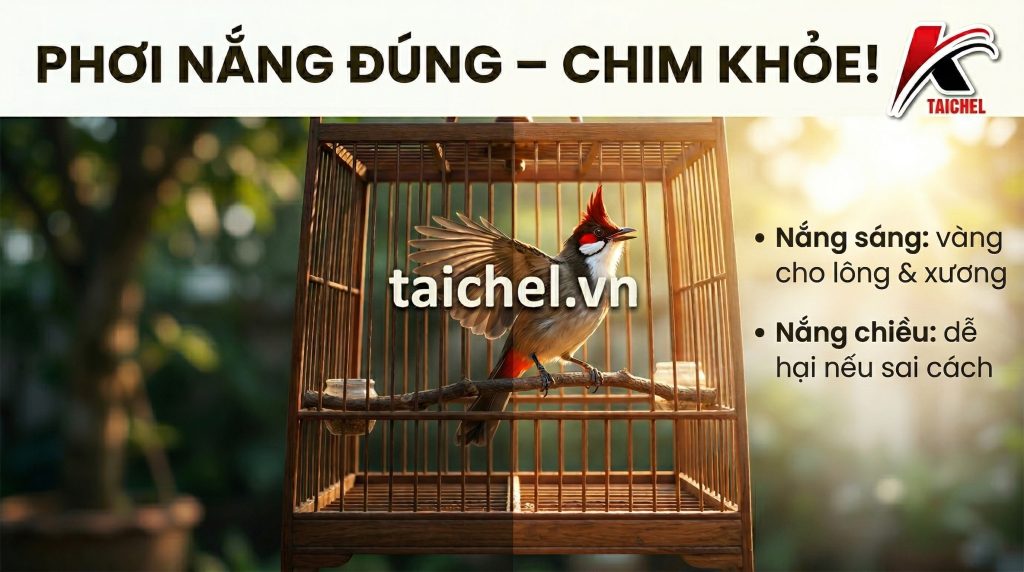 Phân Biệt Nắng Sáng & Chiều: 4 Quy Tắc Phơi Nắng Cho Chim Cảnh [2026]