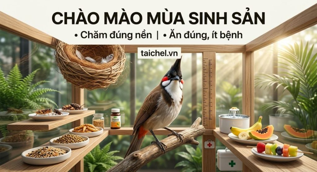 Chào mào mùa sinh sản, chăm đúng nền, ăn đúng, ít bệnh
