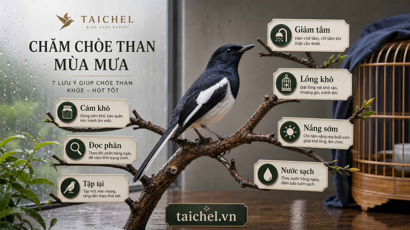 Infographic 7 nhánh chăm chòe than bỏ tắm mùa mưa