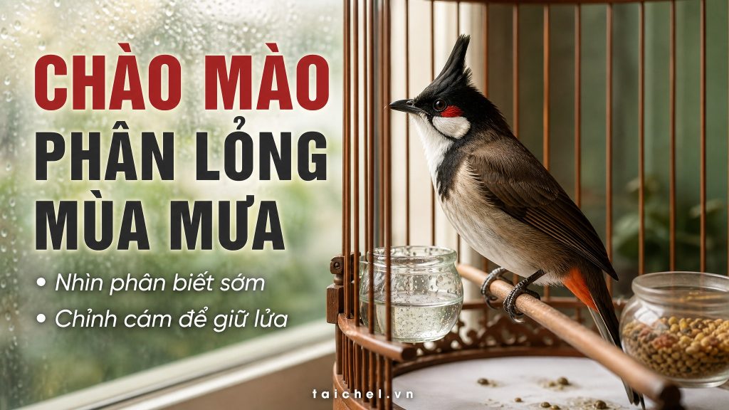 Ảnh bìa chào mào phân lỏng mùa mưa, giữ lồng sạch và chỉnh cám
