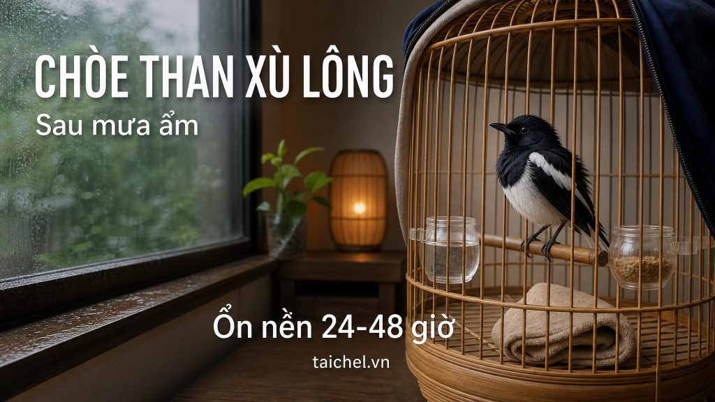 Ảnh bìa chòe than xù lông bỏ ăn sau mưa ẩm
