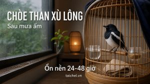 Ảnh bìa chòe than xù lông bỏ ăn sau mưa ẩm