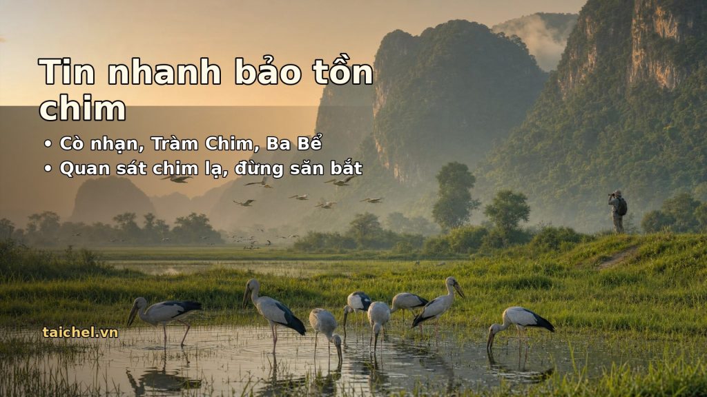 Tin nhanh bảo tồn chim với cò nhạn, Tràm Chim và sinh cảnh rừng Việt Nam