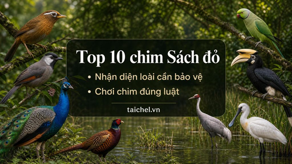 Ảnh bìa nhiều loài chim bảo tồn trong Sách đỏ Việt Nam