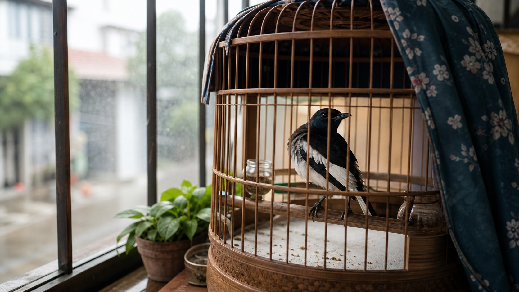 Lồng chòe than khô, kín gió và che áo vừa sau mưa ẩm