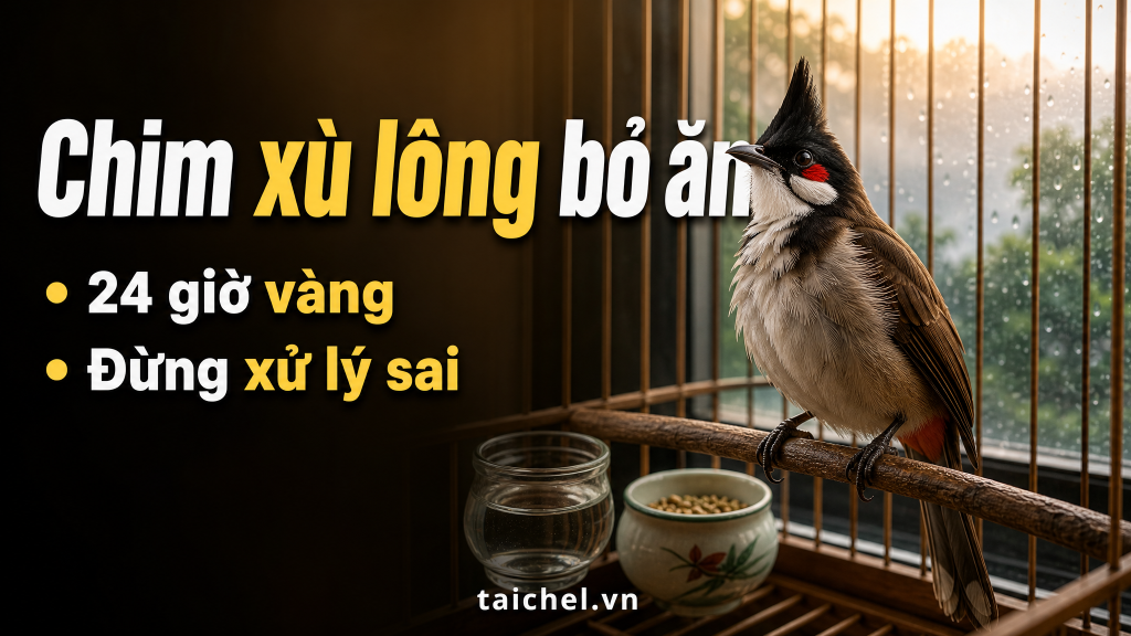 Chim cảnh xù lông bỏ ăn — 24 giờ vàng xử lý đúng.