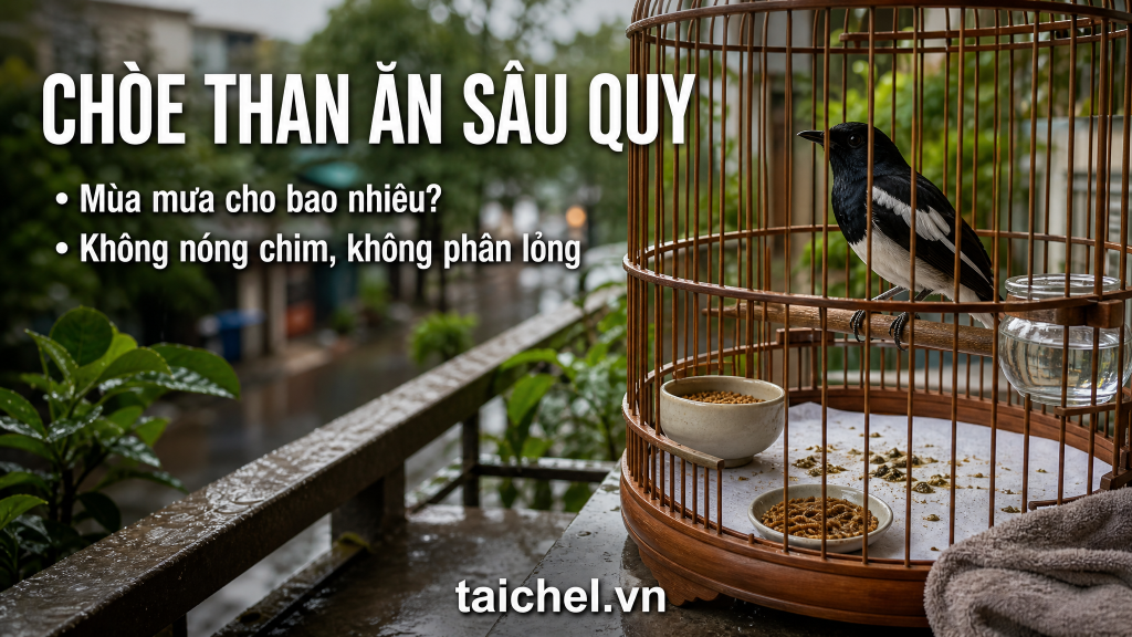 Ảnh bìa chòe than ăn sâu quy mùa mưa, kiểm soát lượng mồi để không nóng chim