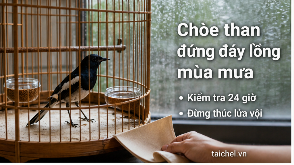 Ảnh bìa chòe than đứng đáy lồng mùa mưa với lồng khô, cầu đậu và giấy đáy cần kiểm tra
