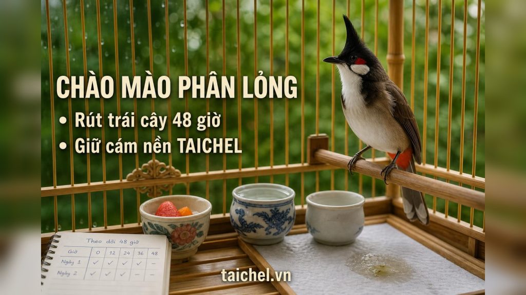 Chào mào đi phân lỏng sau ăn trái cây - lịch 48 giờ
