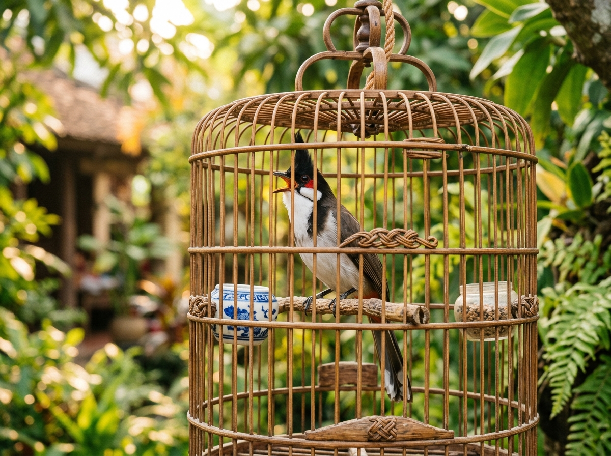 Giọng hót và hành vi đặc trưng của chào mào trống mái