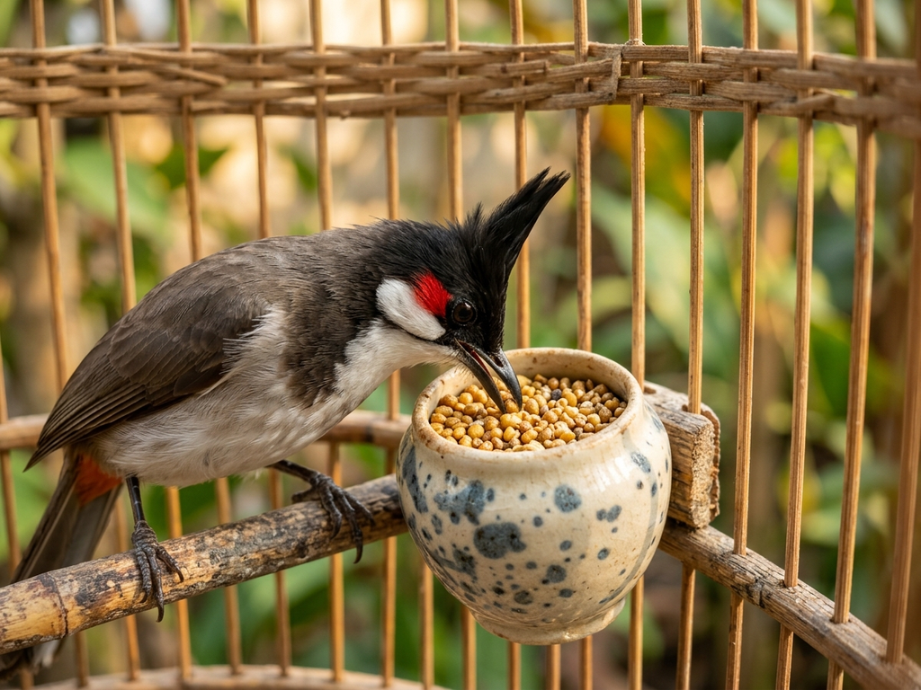 dinh dưỡng giữ lửa cho chào mào trống