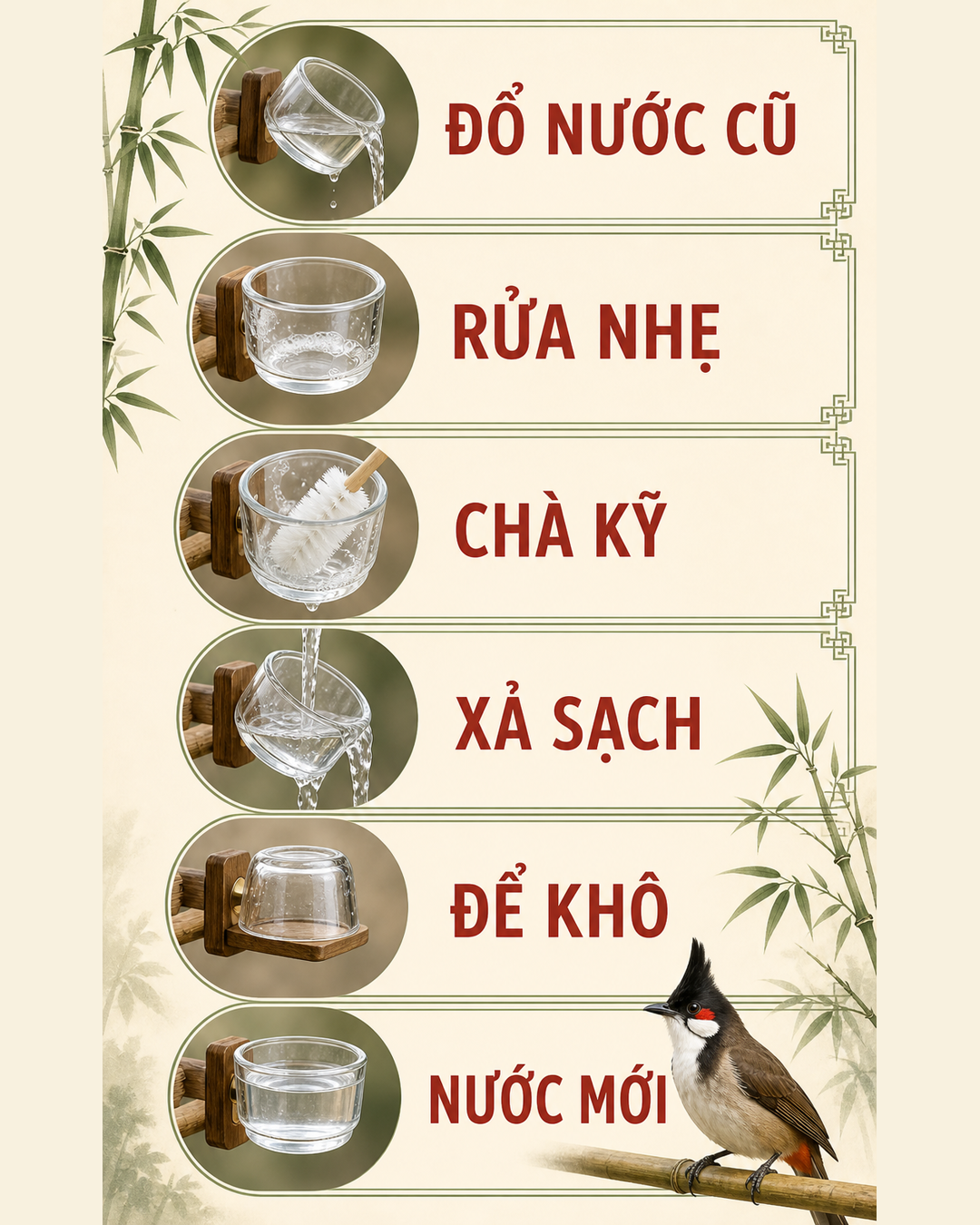 Infographic: Cóng Nước Chào Mào Nhìn Sạch Vẫn Bẩn: Quy Trình 3 Phút Mỗi Ngày