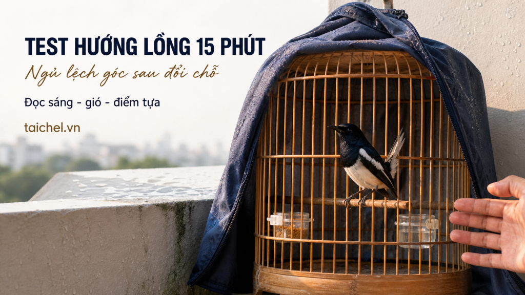 Ảnh bìa chòe than ngủ góc sau đổi vị trí treo, Test Hướng Lồng 15 Phút