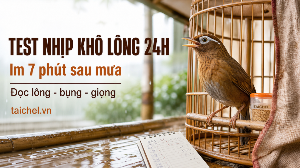 Ảnh bìa họa mi im sau mưa trước khi dợt, Test Nhịp Khô Lông 24h