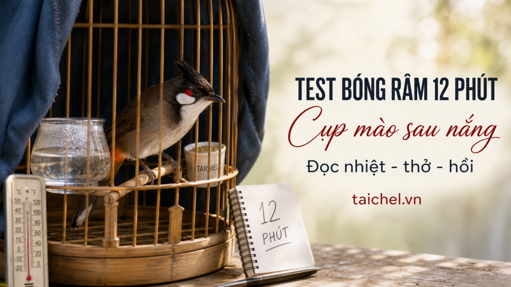 Ảnh bìa chào mào cụp mào sau phơi nắng, Test Bóng Râm 12 Phút