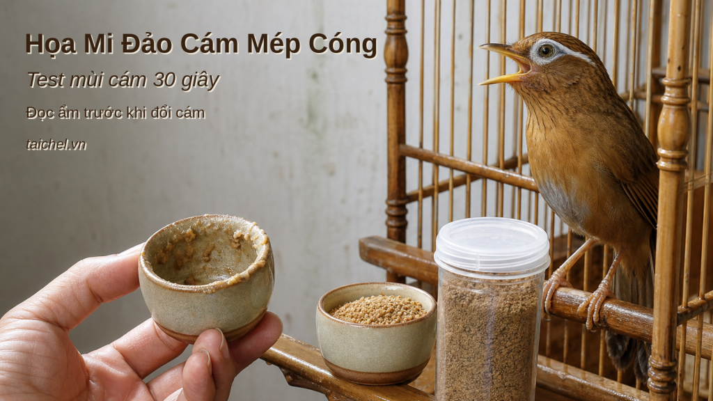 Ảnh bìa họa mi đảo cám ở mép cóng sau đêm ẩm