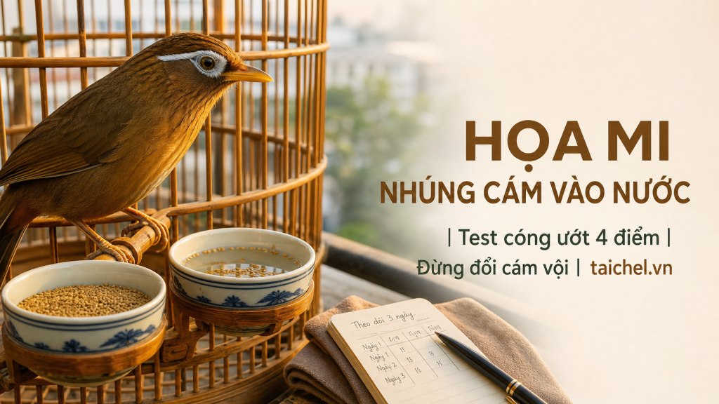 Ảnh bìa họa mi nhúng cám vào cóng nước, Test Cóng Ướt 4 Điểm