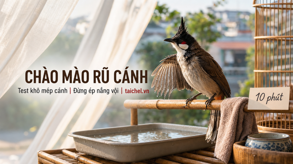 Ảnh bìa chào mào rũ cánh sau tắm