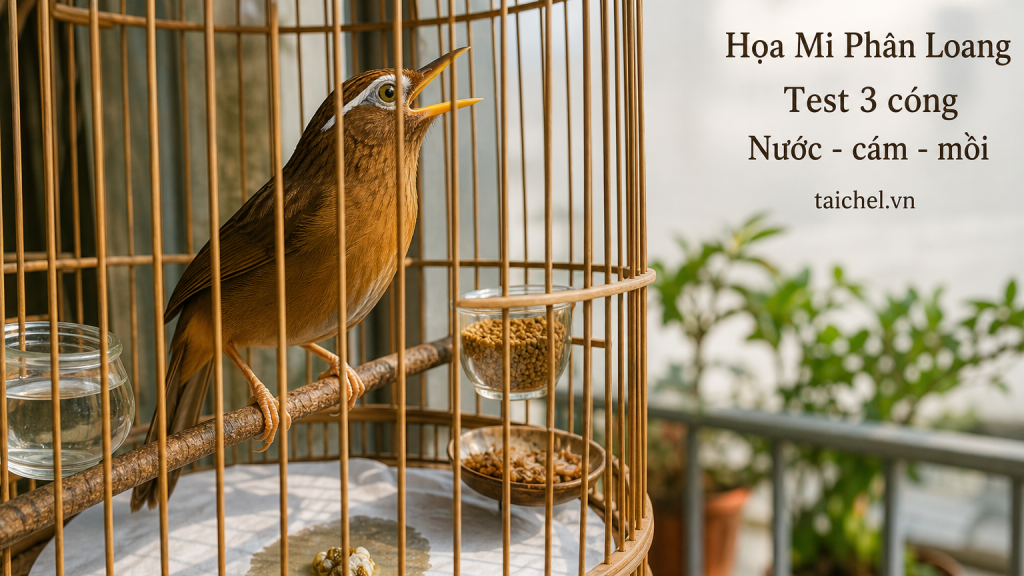Ảnh bìa họa mi uống nước nhiều phân loang buổi trưa với test 3 cóng