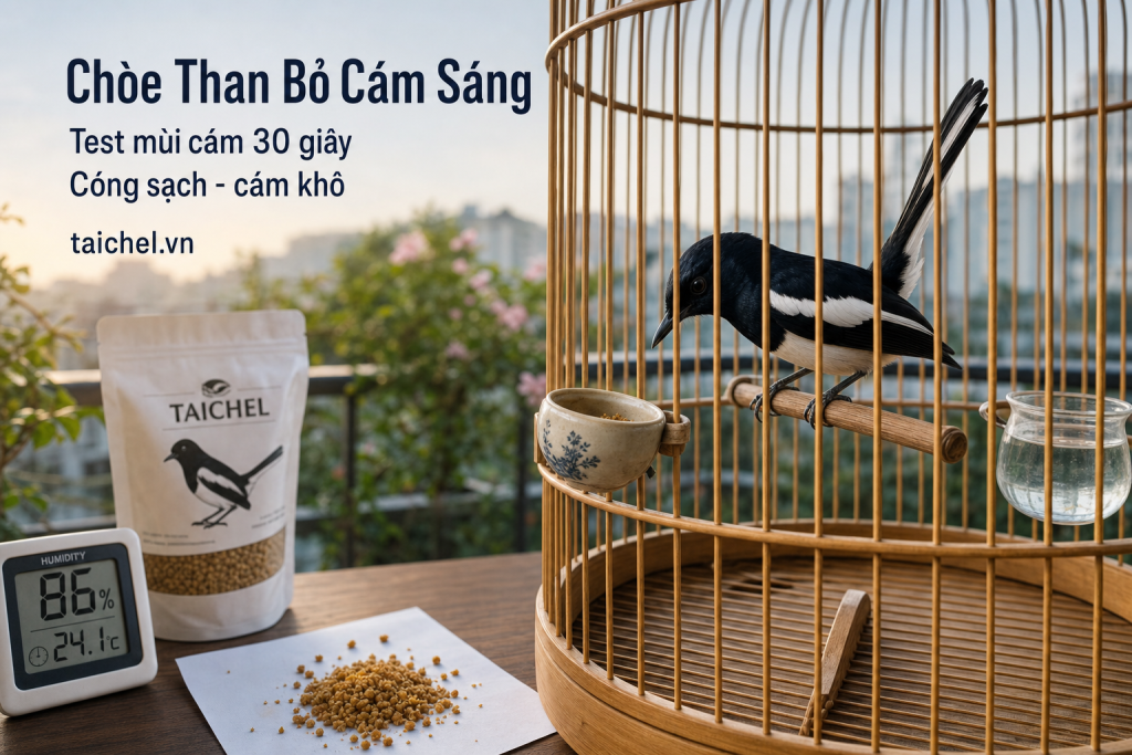 Chòe than soi cóng cám buổi sáng, test mùi cám 30 giây