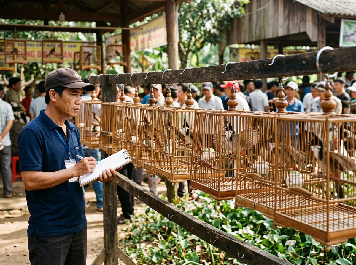 chào mào thi đấu trên giàn giám khảo chấm điểm