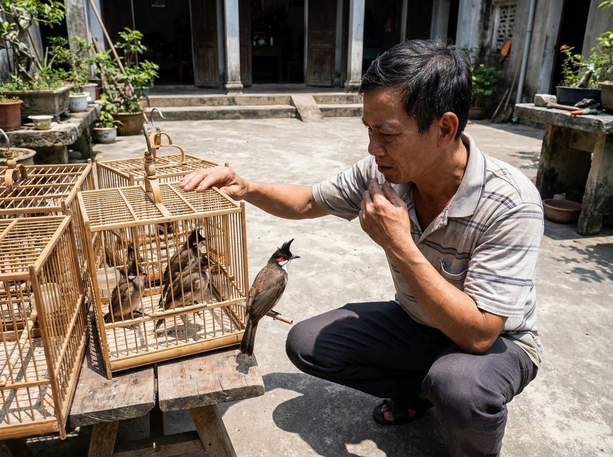 ổ chào mào con F2 theo dõi màu lông Bông Nâu