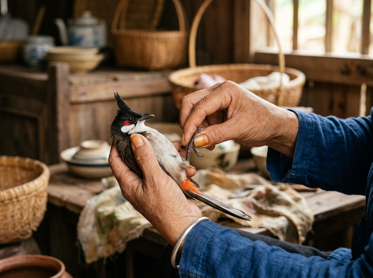 chào mào bị bại chân đứng không vững trên cầu lồng