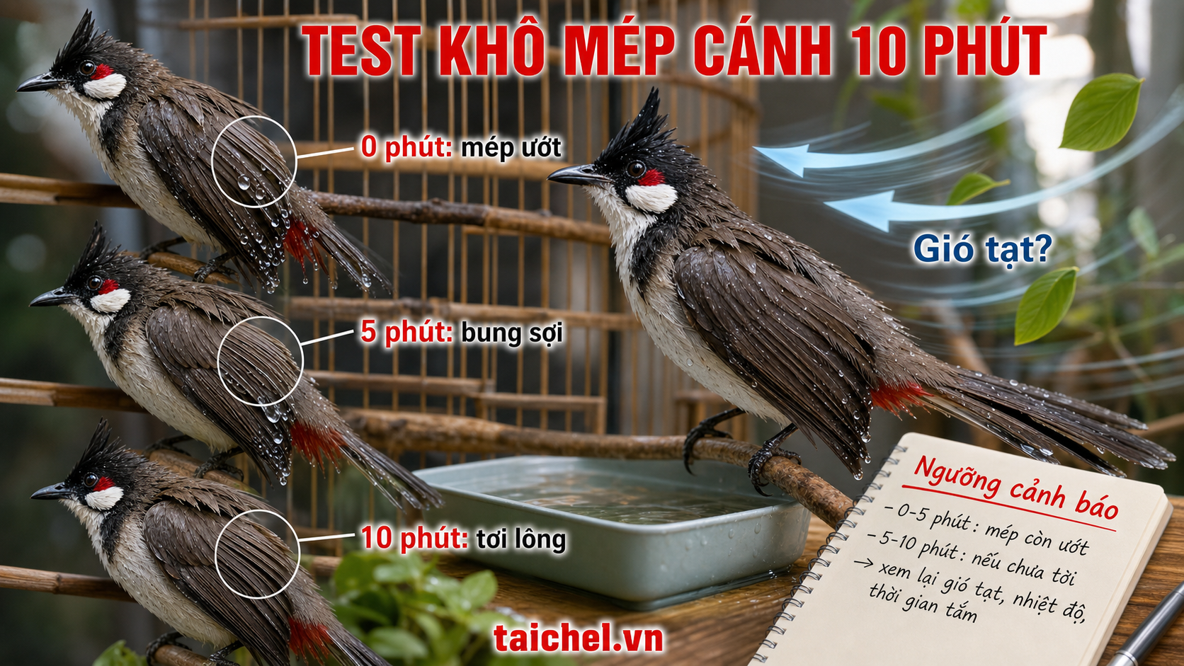 Infographic Test Khô Mép Cánh 10 phút cho chào mào