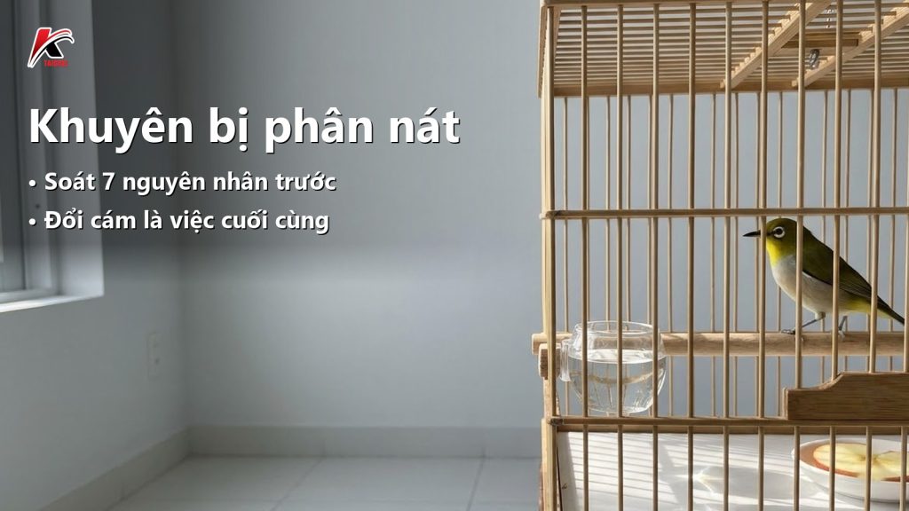 Chim khuyên bị phân nát: soát 7 nguyên nhân trước khi nghĩ tới đổi cám