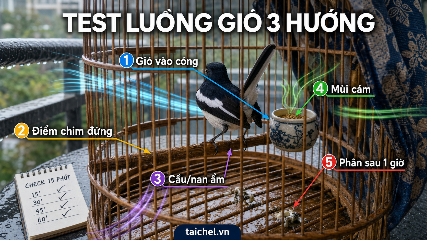 Infographic Test Luồng Gió 3 Hướng cho chòe than