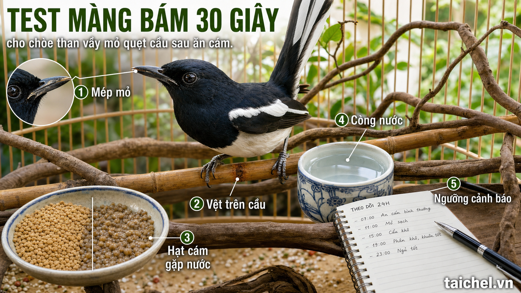 Infographic Test Màng Bám 30 giây cho chòe than