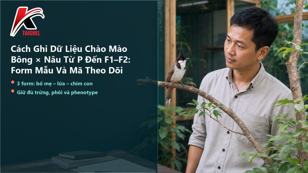 Cách Ghi Dữ Liệu Chào Mào Bông × Nâu Từ P Đến F1–F2: Form Mẫu Và Mã Theo Dõi