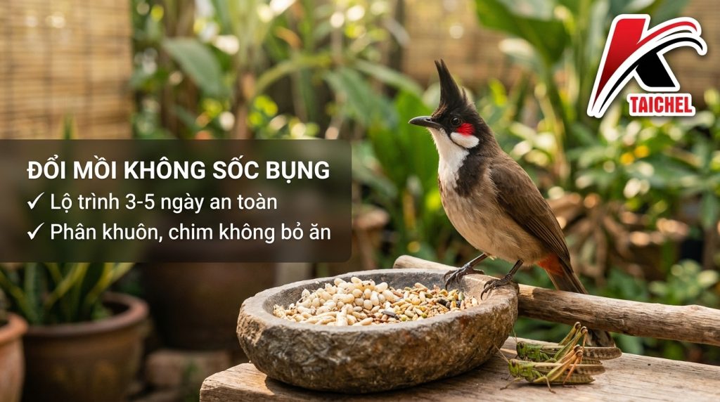 Dùng Hạt Trứng Kiến Thay Cào Cào: Lộ Trình Chuyển Đổi Không Sốc Cho Chào Mào