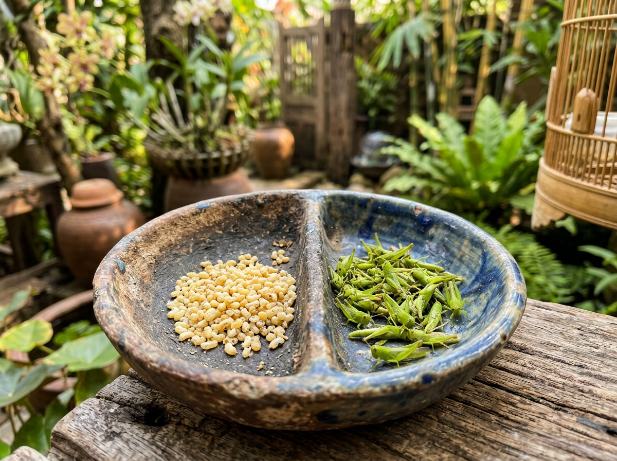 hạt trứng kiến thay cào cào cho chào mào