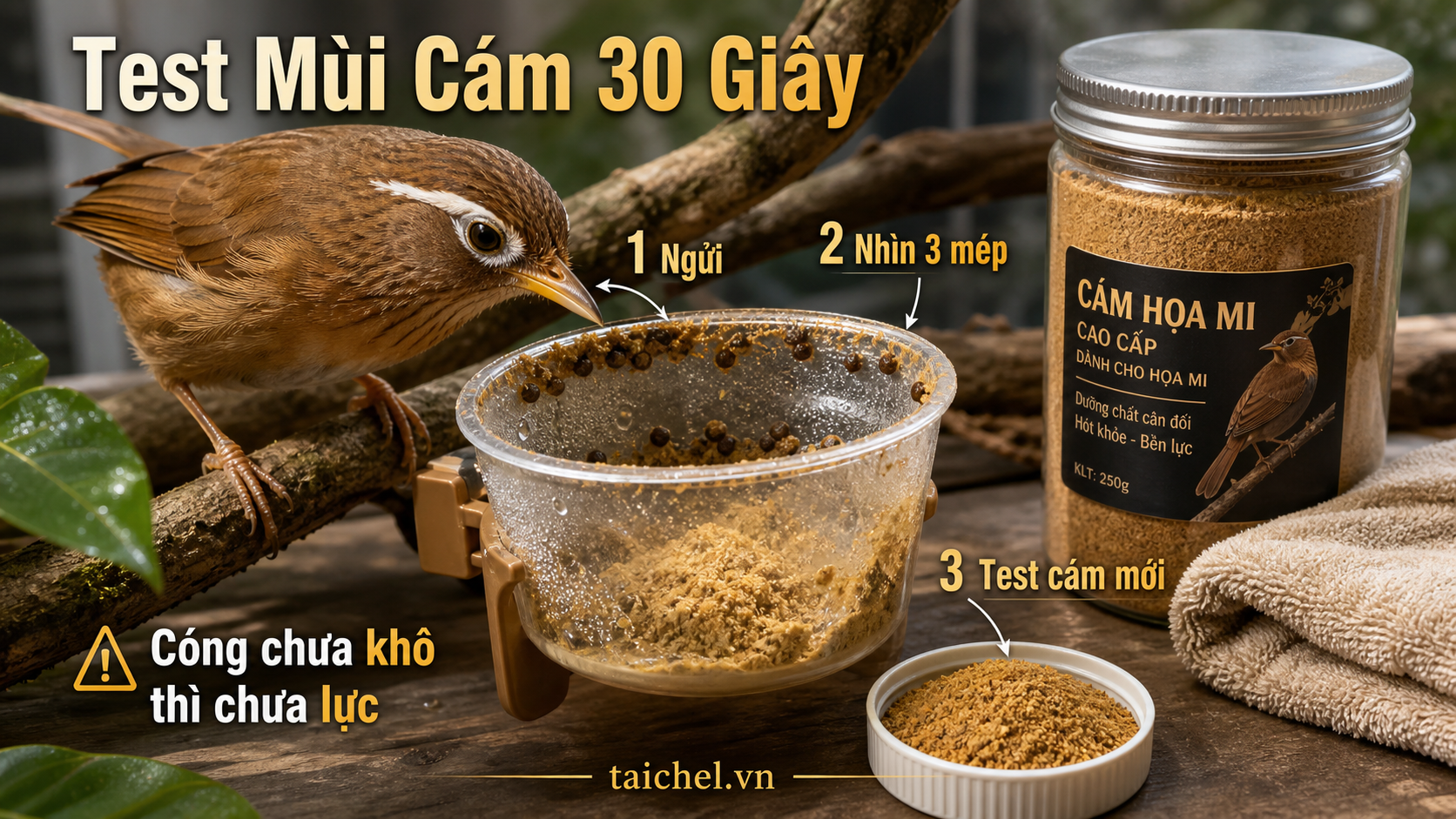 Infographic Test Mùi Cám 30 Giây cho họa mi sau đêm ẩm