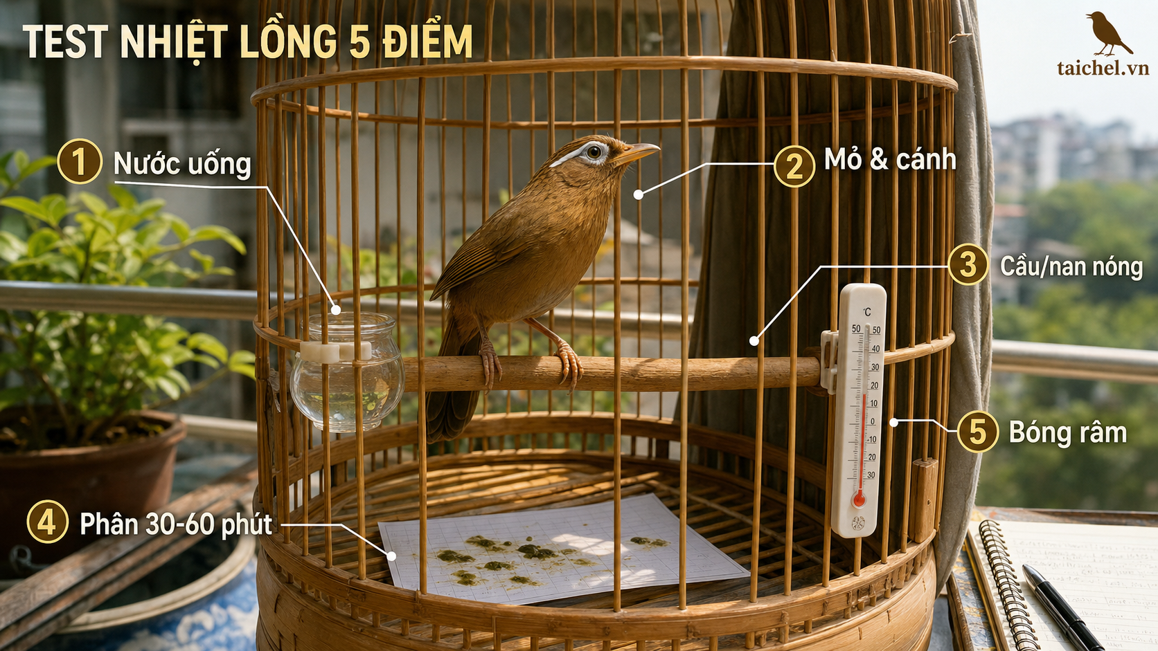 Infographic Test Nhiệt Lồng 5 Điểm cho họa mi