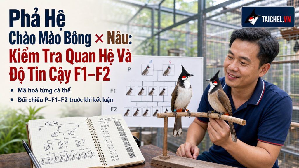 Phả Hệ Chào Mào Bông × Nâu: Kiểm Tra Quan Hệ Và Độ Tin Cậy F1–F2