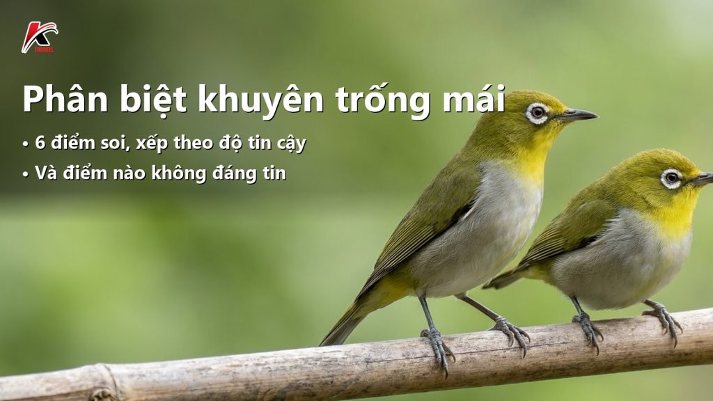 Phân biệt chim khuyên trống mái: 6 điểm soi và điểm nào không đáng tin