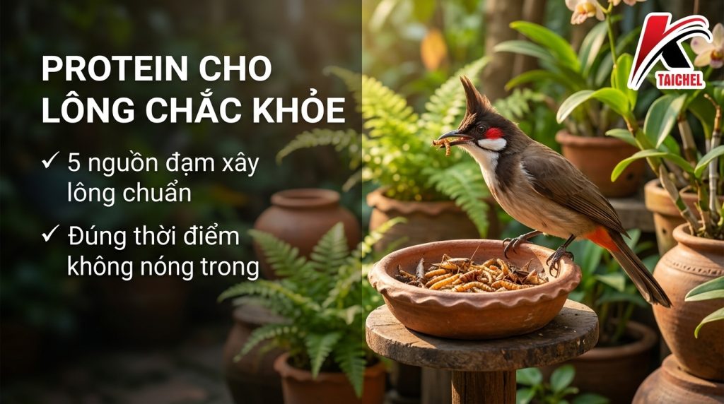 Protein Cho Chào Mào Thay Lông: 5 Nguồn Đạm Và Thời Điểm Vàng Không Gây Nóng
