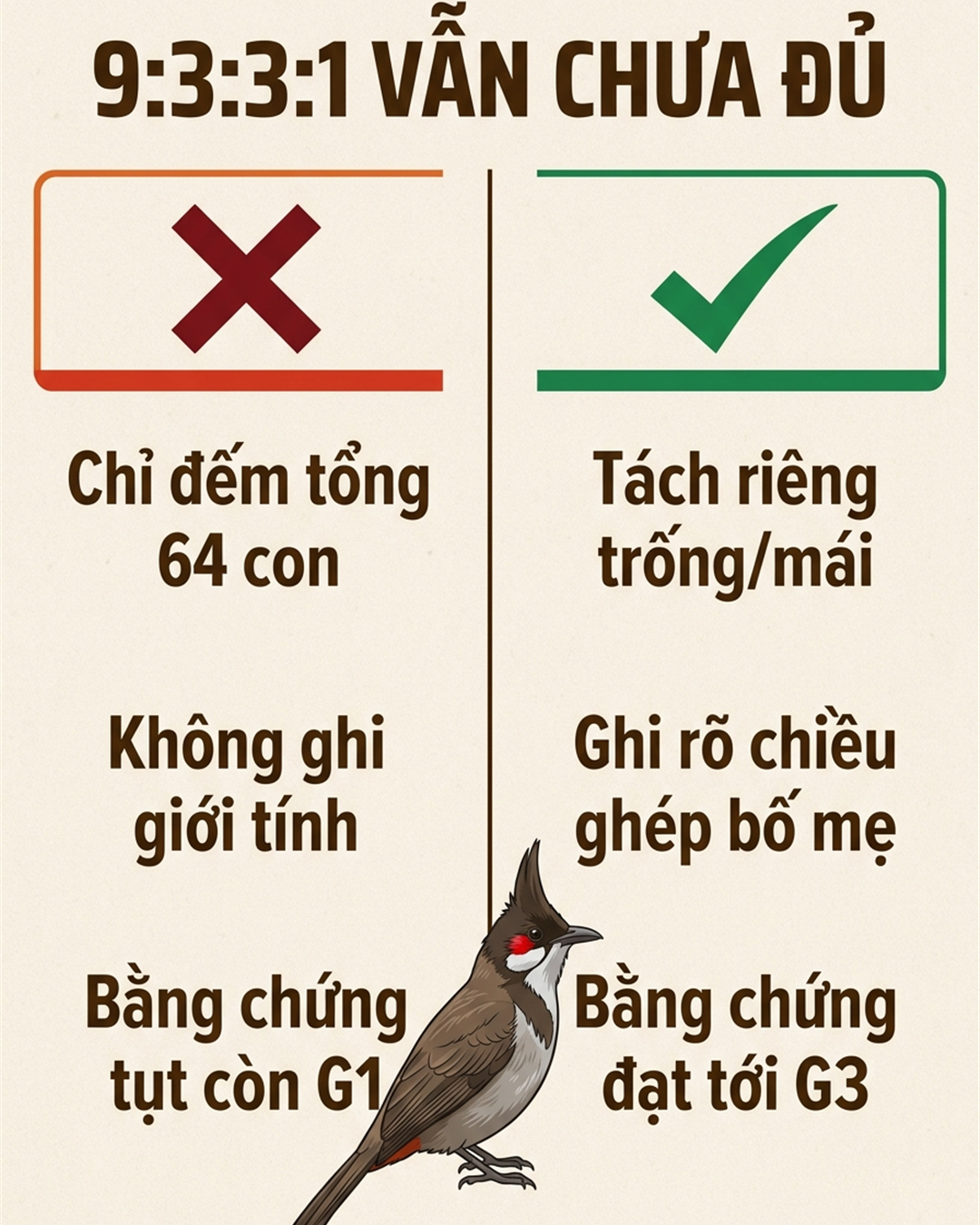 tỷ lệ 9 3 3 1 chào mào
