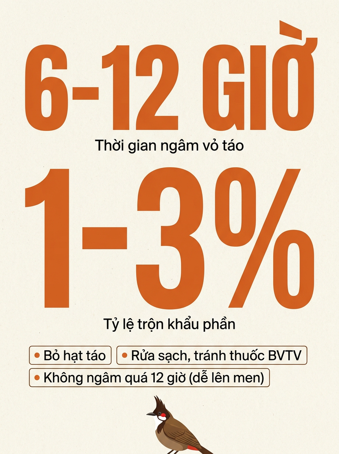 Infographic: Vỏ Táo Ngâm Nước Làm Mượt Lông Chào Mào: Mẹo Dân Gian Ít Ai Biết