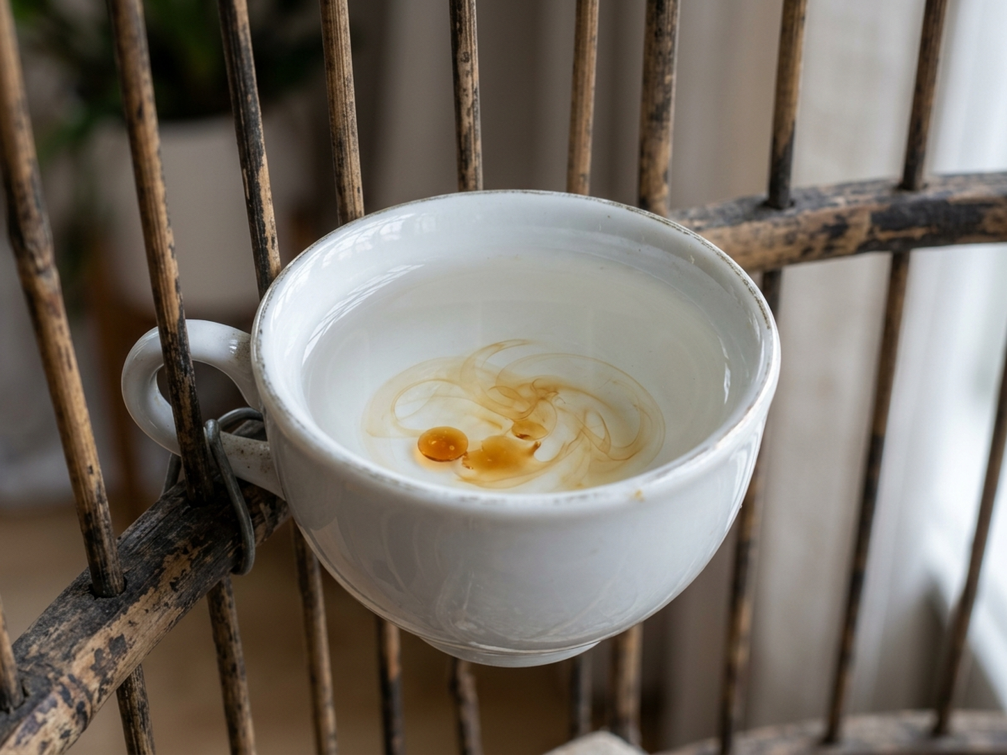 Nhỏ mật ong cho chim uống vào cóng nước sạch, liều vài giọt pha loãng